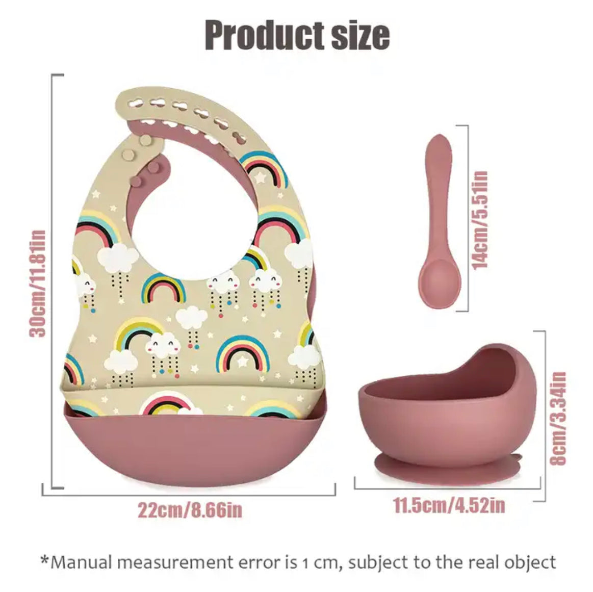 Baby / Toddler Silicone Printed Pattern Bib Weaning Set. (Boat)