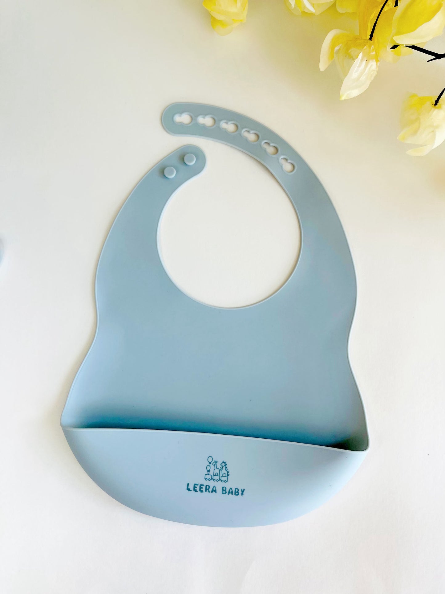 Baby / Toddler Silicone Printed Pattern Bib Weaning Set. ( apple )