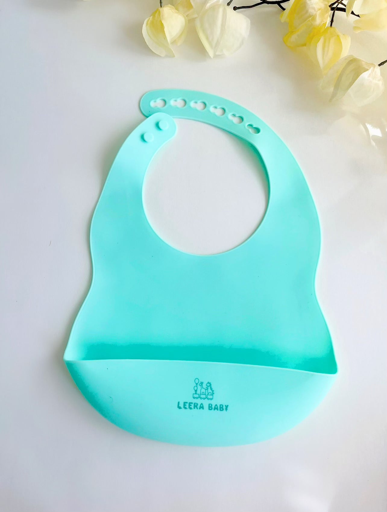 Baby / Toddler Silicone Printed Pattern Bib Weaning Set. ( Dots )