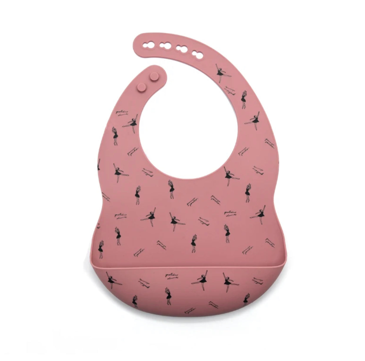 Baby/Toddler Silicone Patterned Bib Weaning Set, Food Catcher Bib, Suction Bowl + Spoon, Eco-Friendly. (Ballerina)