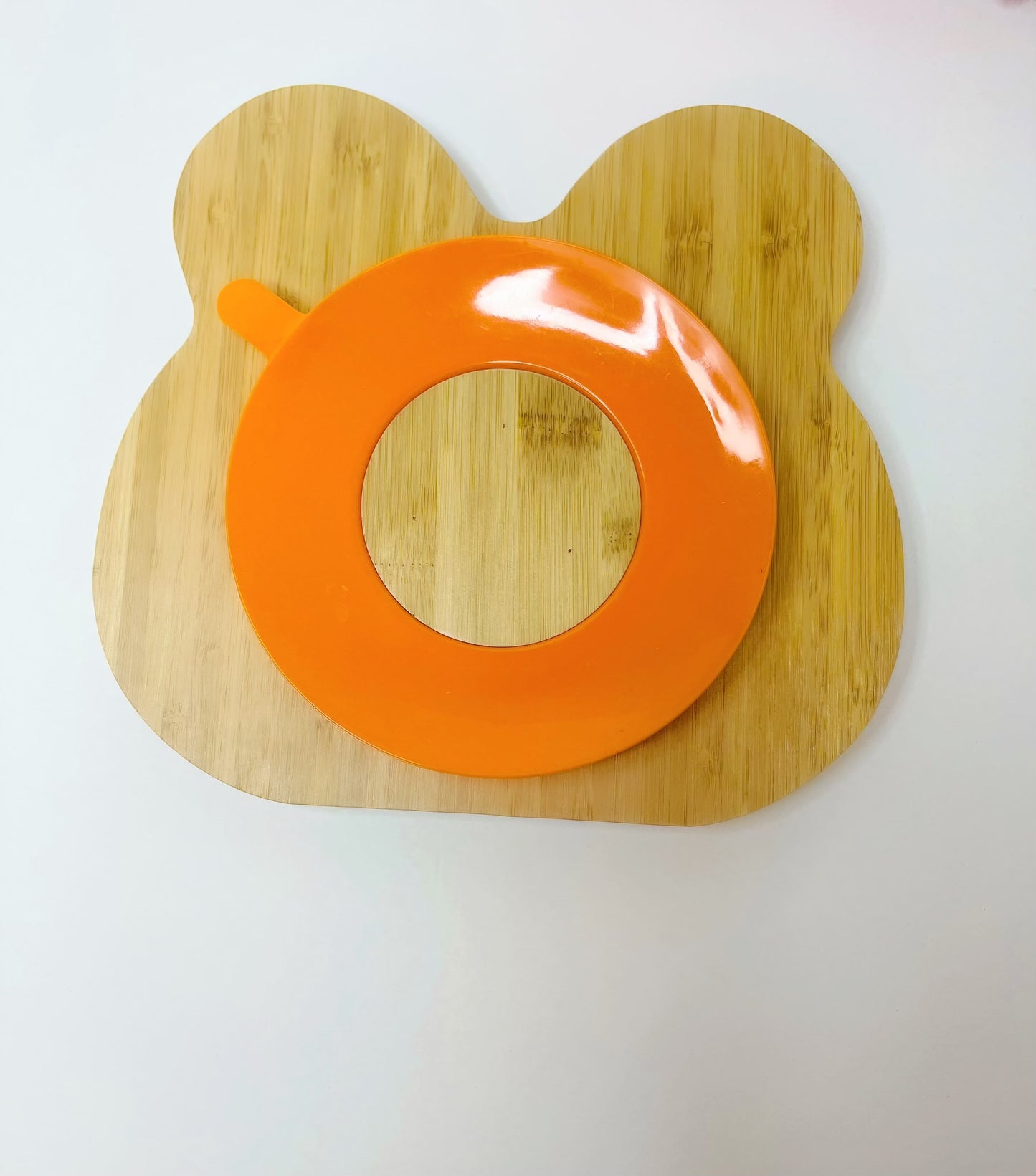 Animal Bear Bamboo Suction Plate, + Spoon + Fork