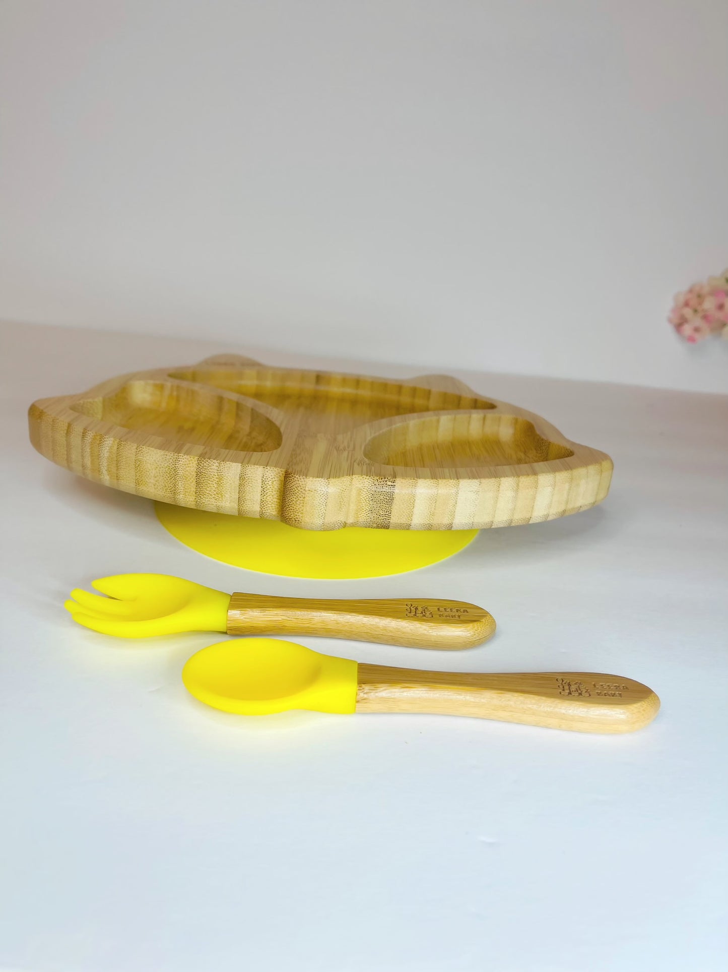 Fox Animal Bamboo Suction Plate + Spoon + Fork